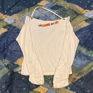 Long Sleeve White Kids Size 14 Shirt Orange Font Design Worn Excellent Condition